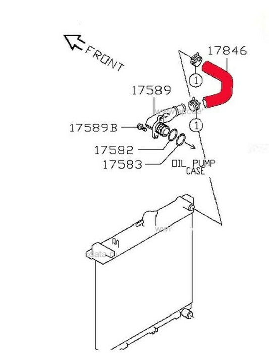 FOR SUZUKI JIMNY 1.3 JB43W COOLING RADIATOR TOP RUBBER HOSE P INLET 17841-80A00