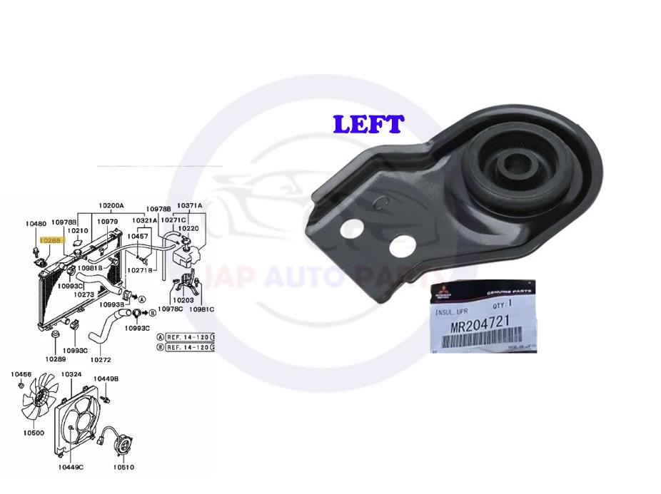 MITSUBISHI LANCER EVOLUTION EVO 4 5 6 TOMMI CP9A RADIATOR BRACKET SUPPORT - LEFT