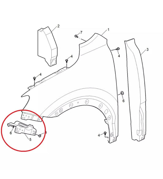 For MG HS 2019-2023 Front Left LH Nearside Passenger Metal Wing Bracket Mount -