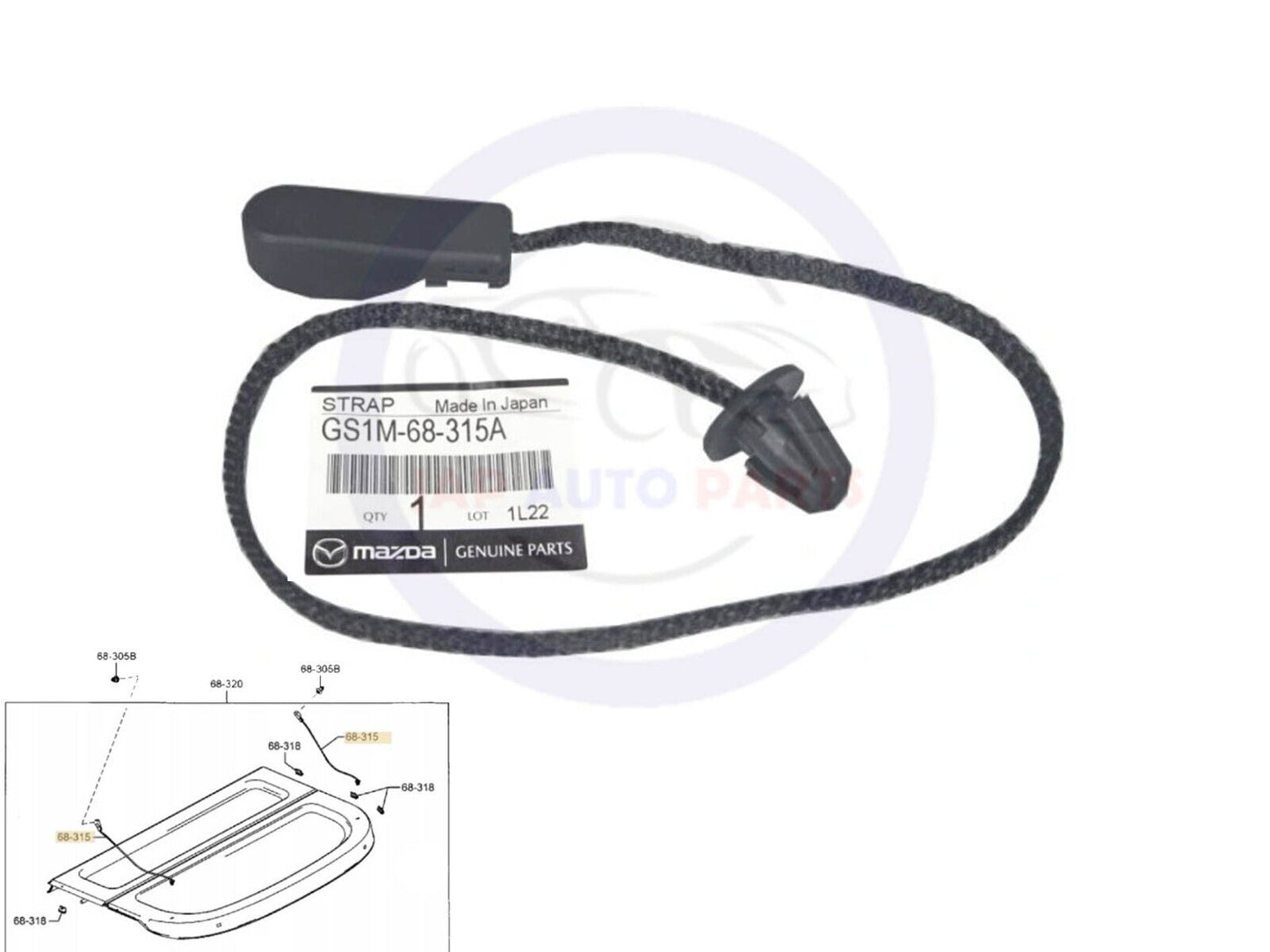 Rear Parcel Shelf String - Mazda 6 GH (08-12) & 3 BL (09-13) *New Genuine*