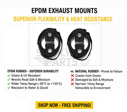 Exhaust Mount Rubber Hanger - fits Ford Fiesta, Focus, Transit Connect x2 EPDM
