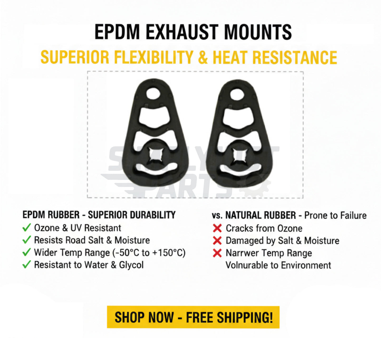 Exhaust Hanger Rubber Mount EPDM ForBMW 1 Series M, M3, M4, 5 Series, X3, X5, X6