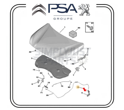 Genuine Bonnet Release Lever Handle for VAUXHALL CORSA F MOKKA 2020- 98259999ZD
