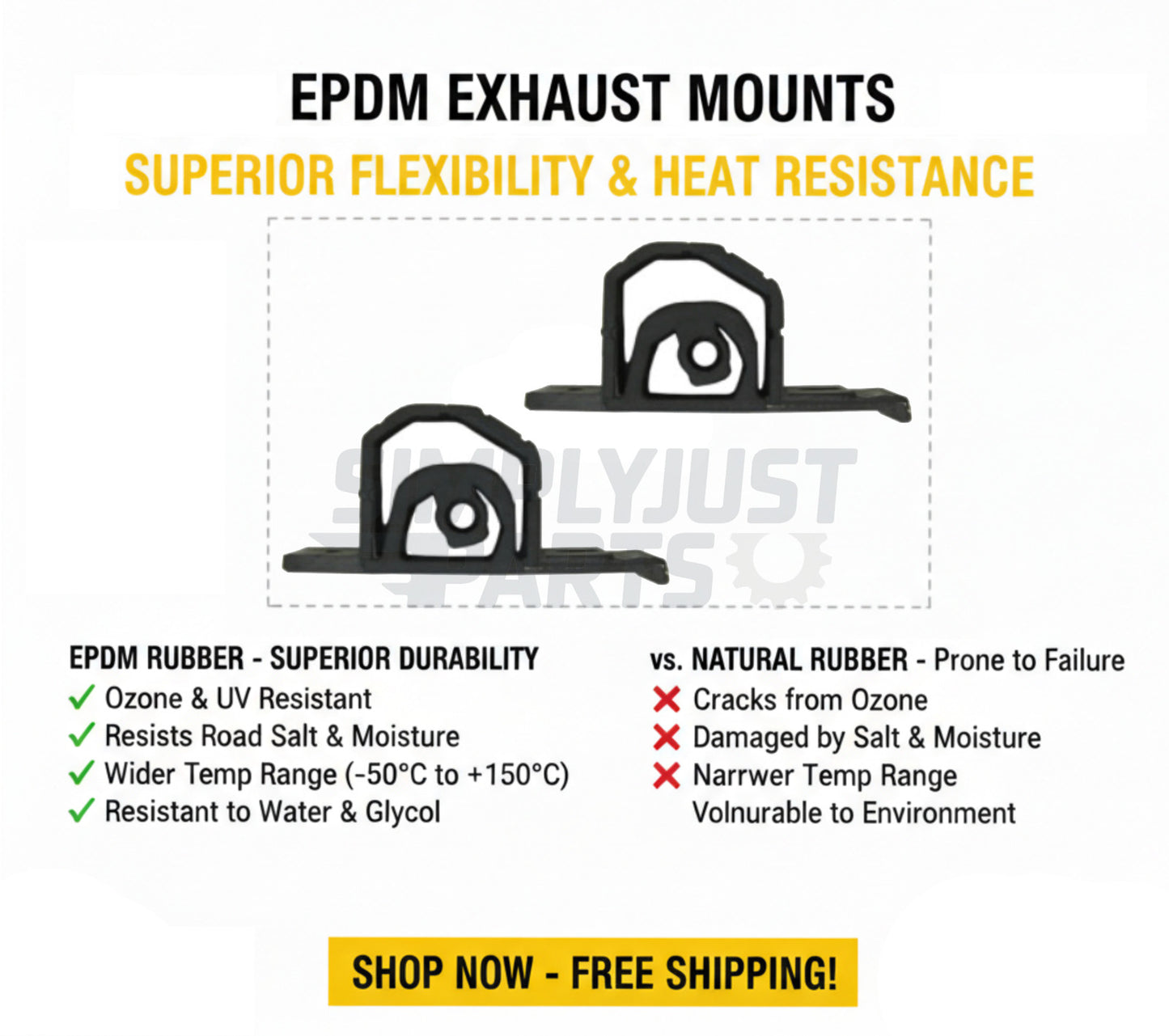 Exhaust Rubber Mount Hanger EPDM fits Mini One, Cooper - 18207521427 - PAIR