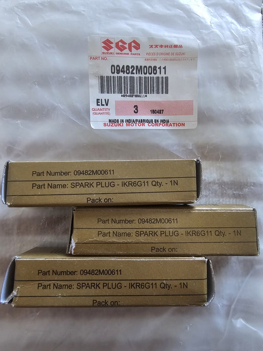 3x NEW Genuine Suzuki ALTO Spark Plugs Laser Iridium NGK 09482M00611