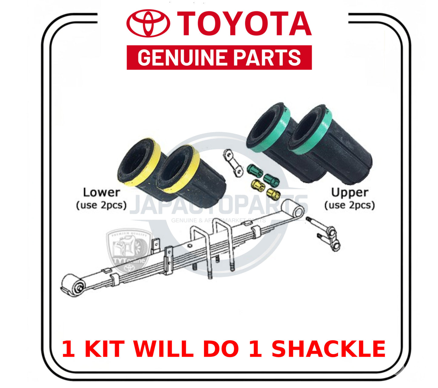 TOYOTA HILUX MK6 MK7 2005-2017 GENUINE REAR LEAFSPRING SHACKLE BUSH KIT