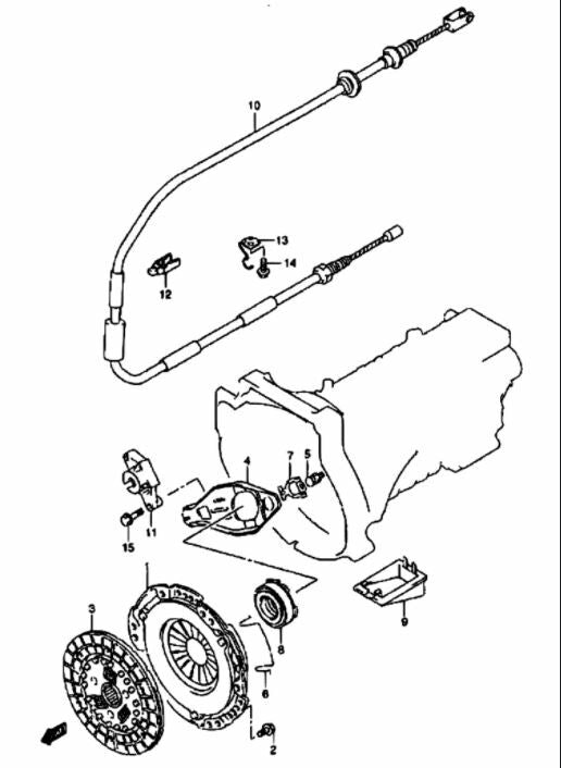 Clutch Cable Front for Suzuki Jimny 1.3 for years 2001 to 2020 (JSA chassis #)