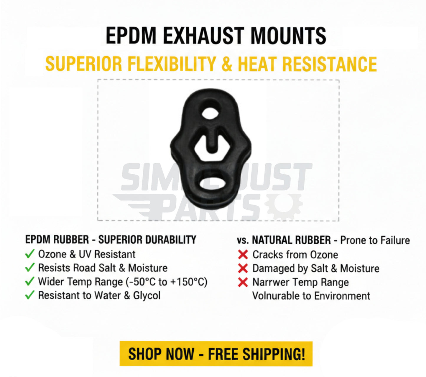 Exhaust Mounting Fits Ford Escort Orion OE 6788494 EPDM