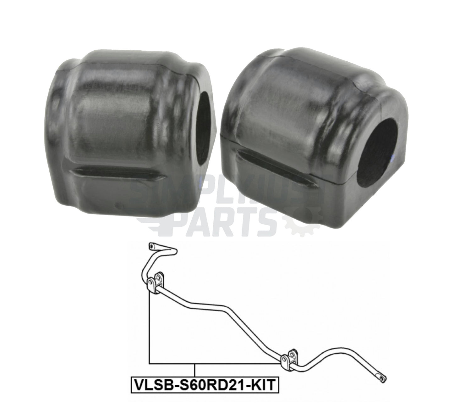 Rear Anti Roll Bar Bush Kit FEBEST VLSB-S60RD21-KIT FOR Volvo S60 S80 V70 XC70