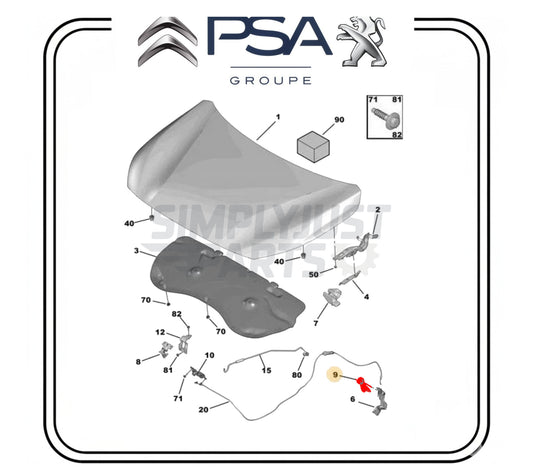 Genuine Corsa Mokka 208 2008 C3 C4 C4X Bonnet Release Lever Handle 98259999ZD