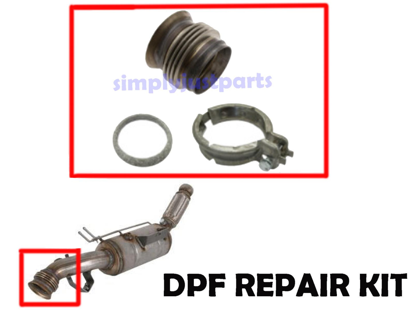 FOR MERCEDES SPRINTER 906 EURO 5 DPF EXHAUST FLEXI TUBE PIPE REPAIR KIT NEW