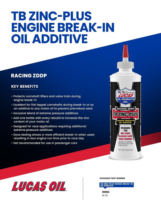Engine Break In Oil Additive Zinc Plus - 10063 - UK STOCK