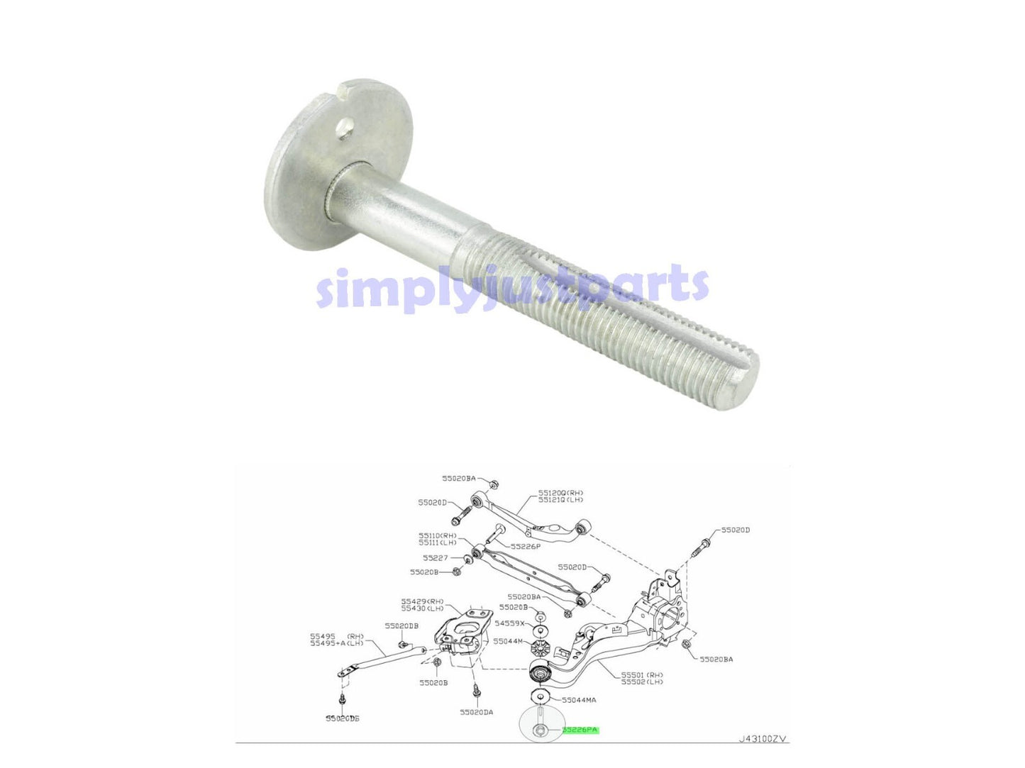 For Nissan Qashqai, X-Trail Rear Suspension Eccentric Camber Bolt L/R x1