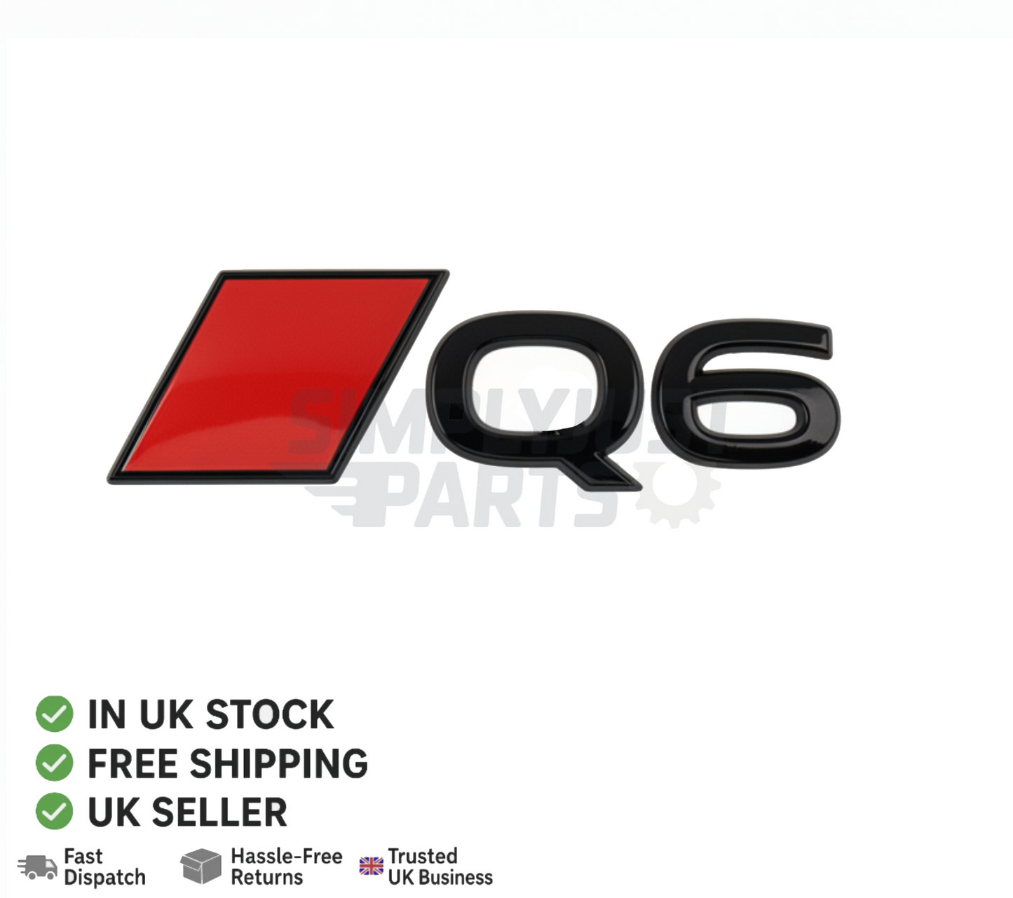 2024+ Q6 Gloss Black Logo Car Rear Boot Emblem New Style
