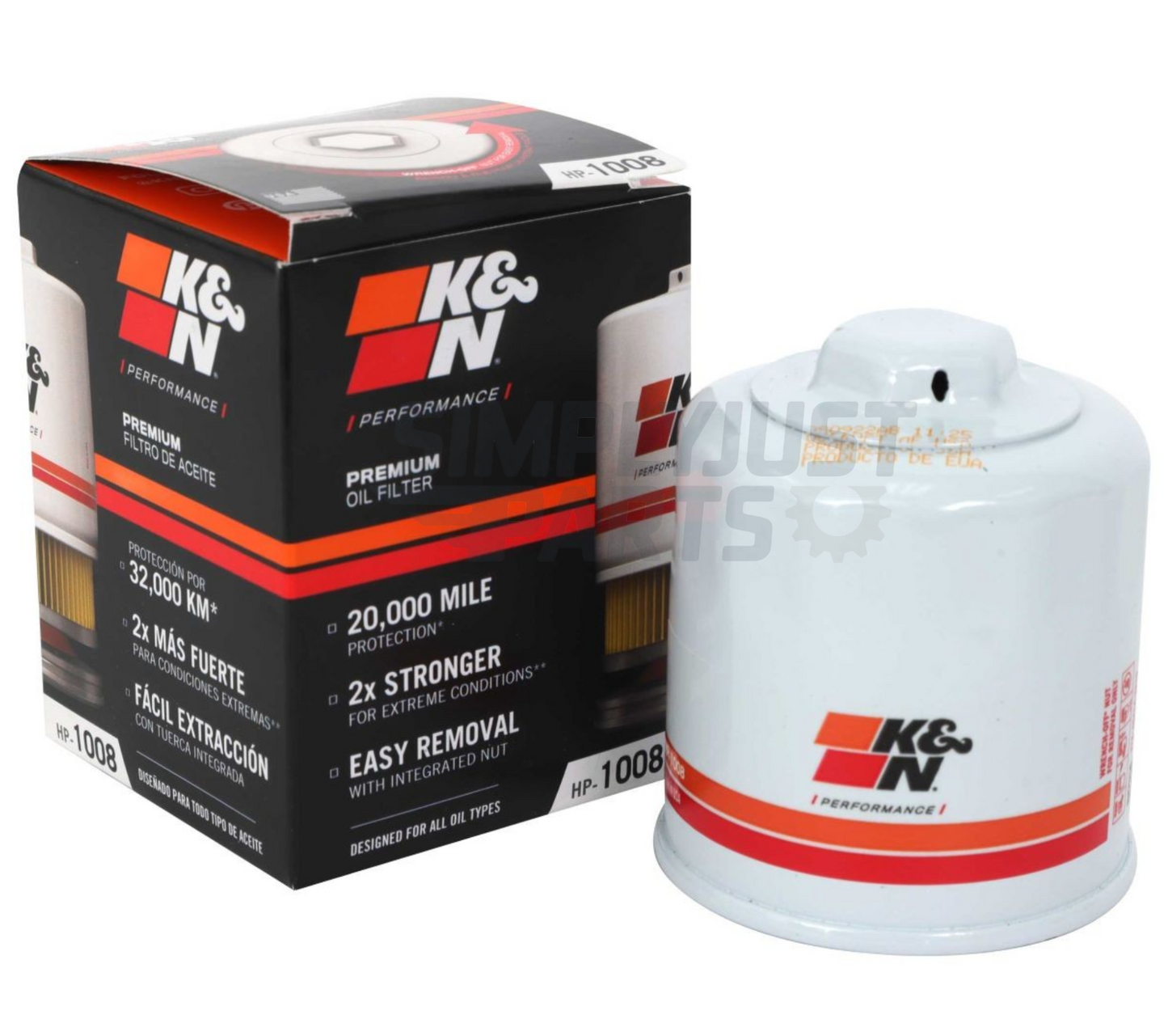 K&N FILTERS PERFORMANCE (HIGH FLOW) OIL FILTER - (HP-1008)