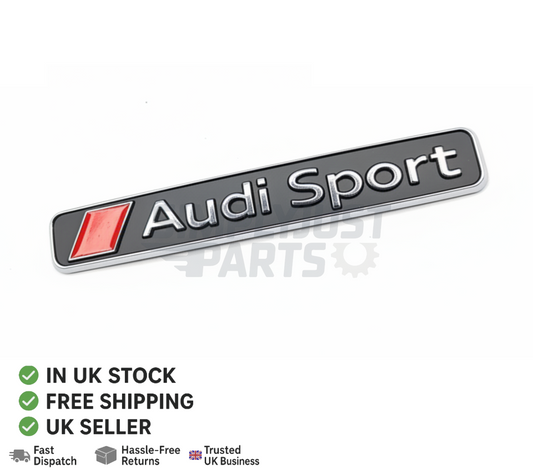 Audi Sport Gloss Chrome /Black Badge Rear Boot/Tailgate **New**