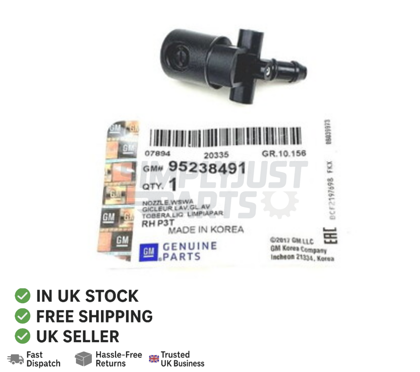 Genuine Vauxhall Mokka / Mokka X RH Drivers Side Front Windscreen Washer Jet