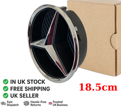 FRONT GRILLE CHROME STAR BADGE &BASE for MERCEDES A,C,B,GLA,GLK,CLA,CLS,ML,E,SLK