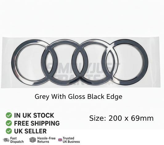 2025 AUDI Q7 REAR BOOT BADGE Logo Rings Emblem BLACK/GREY **NEW**