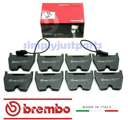 AUDI RS4 RS5 RS6 R8 4.2 5.2 BREMBO FRONT BRAKE PADS + SENSORS SET BRAND NEW