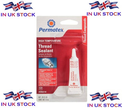 PERMATEX 59214 - HIGH TEMPERATURE THREAD SLOW DRY SEALANT LOCK 6ML - IN UK STOCK