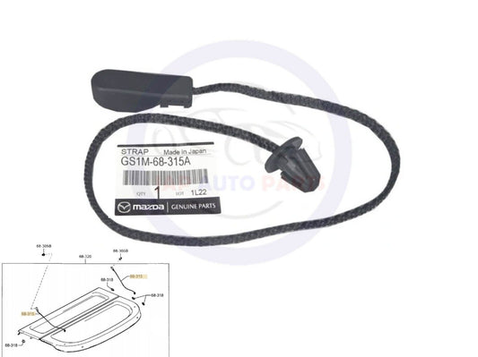 Rear Parcel Shelf String - Mazda 6 GH (08-12) & 3 BL (09-13) *New Genuine*