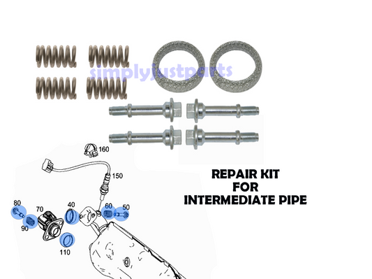 For Smart 451 Fortwo Exhaust Pipe - Middle Pipe Fitting Bolts, Springs & Gaskets