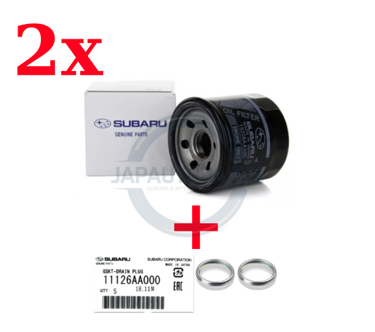 2X GENUINE JDM BLACK OIL FILTER FITS: IMPREZA WRX STI LEGACY FORESTER 15208AA100
