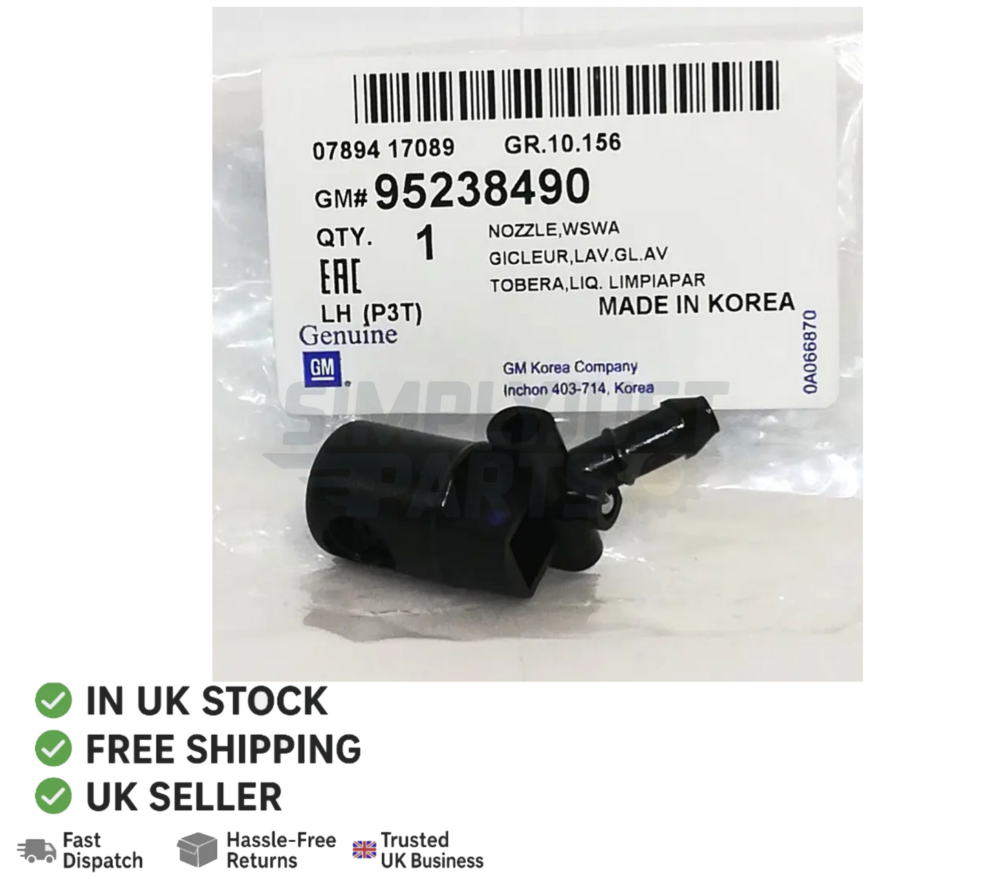 Genuine Vauxhall Mokka / Mokka X LH Passenger Side Front Windscreen Washer Jet