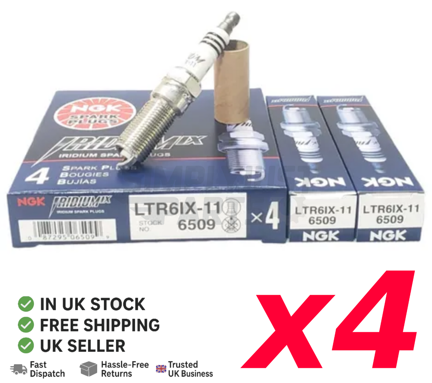 NGK IRIDIUM SPARK PLUGS LTR6IX-11 FIT FORD FIESTA ST180 / FOCUS RS MK3 / ST250