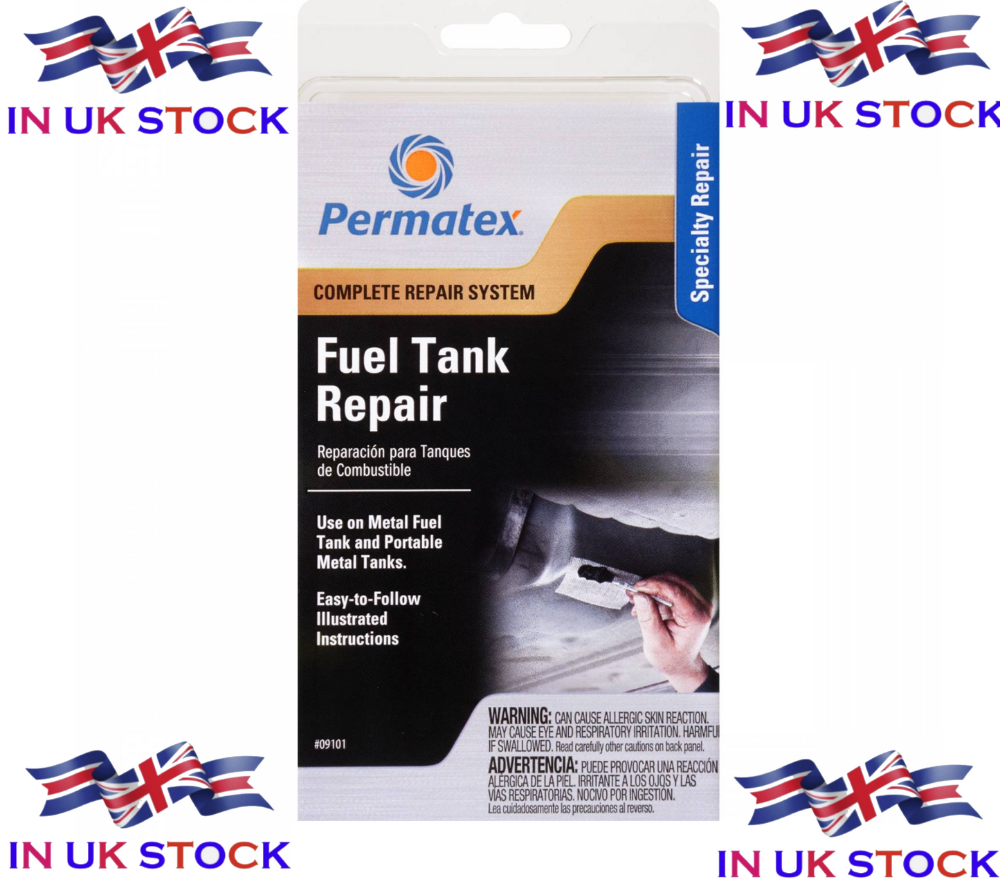 PERMATEX® 09101 FUEL TANK REPAIR KIT - UK STOCK - FOR METAL TANKS