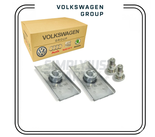 VW T5 T5.1 T6 TRANSPORTER C PILLAR BRACKETS SEAT BELT REINFORCEMENT & BOLTS NEW