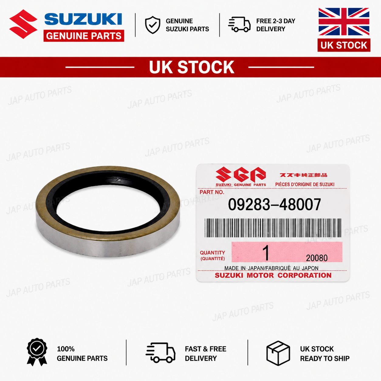Genuine Rear Axle Oil Seal For Suzuki Jimny SJ410 SJ413 Samurai 09283-48007